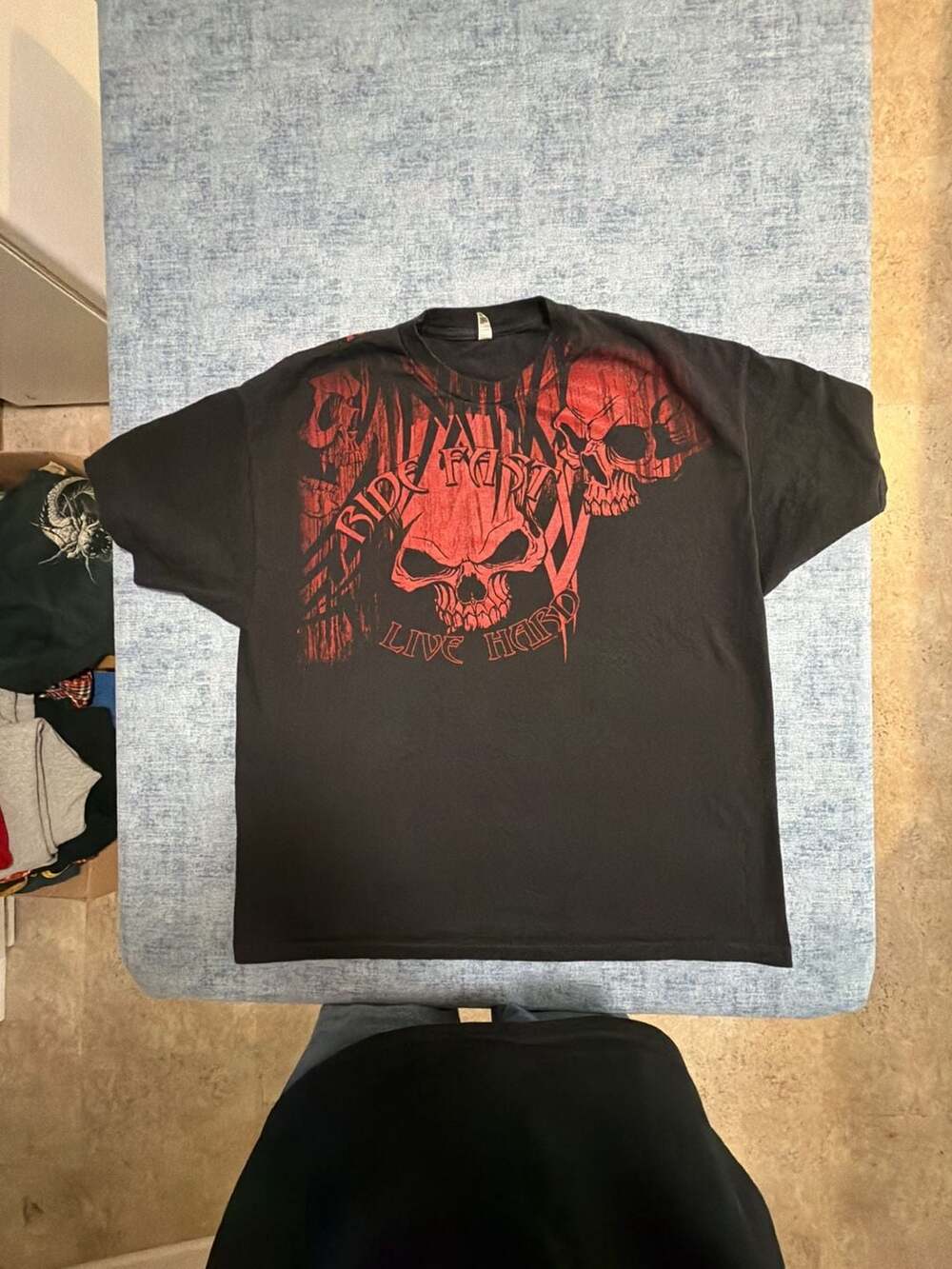 Alstyle Ride Fast Live Hard Skull Graphic T-Shirt Black